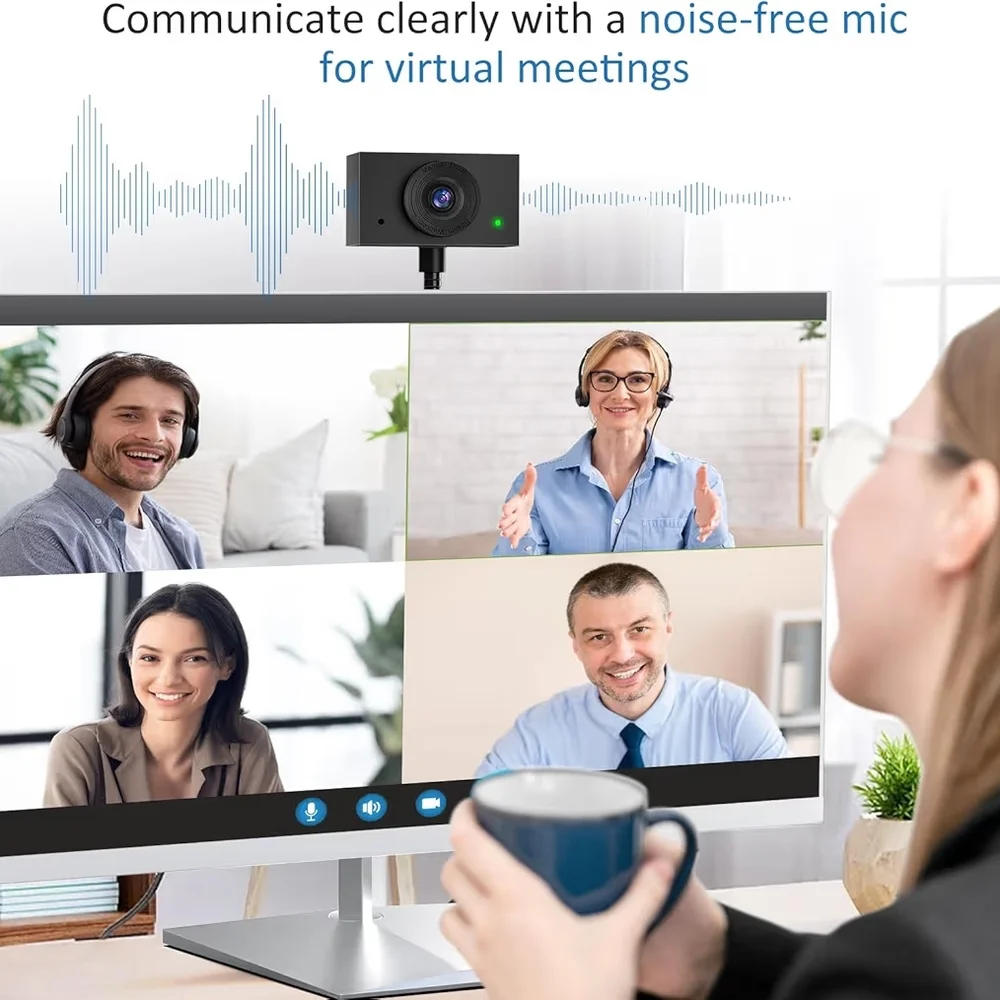 Black USB Webcam with Flexible Clip